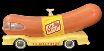 Vintage Mid-Century Oscar Mayer Wienermobile Toy, With Bobbing Little Oscar, 10' X 2.75' X 4.25'H