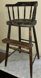 Antique Child's Windsor Back Hi-Chair, 15' X 16' X 31'H