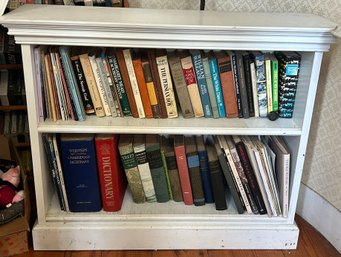 Vintage White Painted 2-Shelf Low Bookcase With Back, 39.5' X 12' X 32.25'H (1 Of 3)