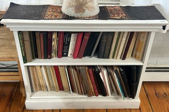 Vintage White Painted 2-Shelf Low Bookcase With Back, 39.5' X 12' X 32.25'H (2 Of 3)