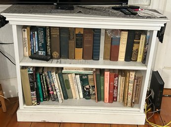 Vintage White Painted 2-Shelf Low Bookcase With Back, 39.5' X 12' X 32.25'H (3 Of 3)