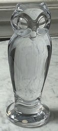 Vintage Signed Sevres France Crystal Owl Sculpture, 8.5'H, No Chips Or Cracks