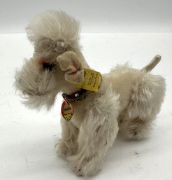 Vintage Steiff Poodle With Leash - Named 'Snooby' - Jointed Legs - 5.5' High - 6' Long - W/ear Button