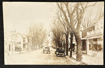 Real Photo Postcard By Edw. Herbener - 'main (?) Street - E. From Coverdales' Postmark 1919