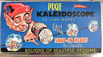 Vintage Pixie Kaleidoscope Deluxe Model  With Snap-in Heads - Original Box - By Stevens Corp.