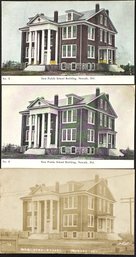 Three Different Postcard Views Of The New High School - Newark, Delaware
