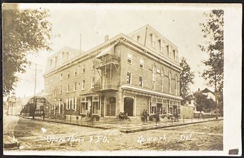Real Photo Postcard: Opera House & P.O. - Newark, Delaware
