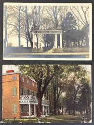 Two Postcards Of The Red Men's Fraternal Home Of Delaware - One Chromolitho, One Real Photo