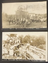 Two Real Photo Postcards From Newark, Delaware - Concrete Bridge Building & Sone Crusher
