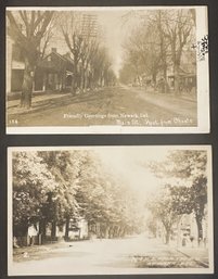 Two Real Photo Postcards From Newark, Delaware - Street Scenes - Both Of Main Street