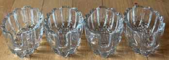 4 Pcs Princess House Glass Spoon Holders, 5.25' X 3' X 2.25'H