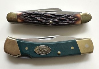 2 Pcs Schrade - Locking 'Skoal' And 3-Blade Jackknife 897UH