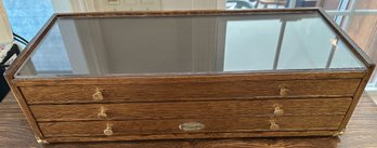 Vintage Custom Made Oak 3-Drawer Storage Cabinet, 22' X 9 ' 6'H, Made By H Gerstner & Sons