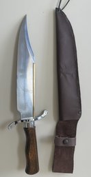 Vintage Carvel HAll Col. A Bowie (1789-1836) Knife With Sheath, 9.75'L Blade & 14.5'L Overall