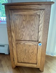 Vintage Oak Single Door Cupboard, 1-Internal Shelf 20' X 12.5' X 36'H
