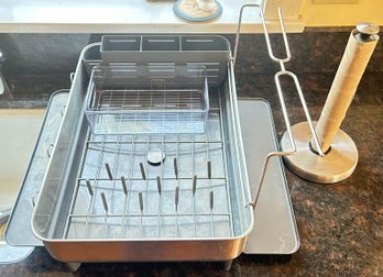 Quality Stainless & Plastic Countertop Kitchen Sink Drain Pan And Paper Towel Dispenser
