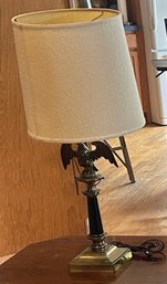 Vintage Pair Chapman Mfg Neoclassical Federal-Style Brass Eagle Table Lamps, 33.5'H, Work
