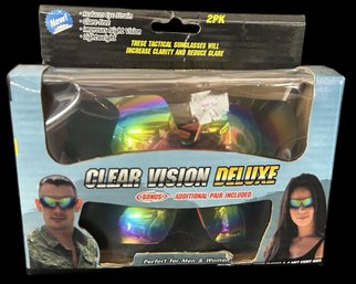 2 Pair New Unused Clear Vision Deluxe Tactical Sunglasses