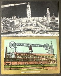 Two Antique Coney Island, NY Postcards - One Postally Used - 1906