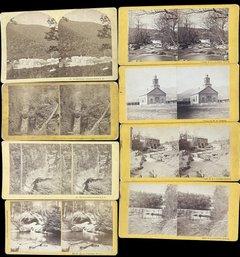 Eight Vintage Stereo View Cards - Made By D.A. Clifford; B.W. Kilburn; And Kilburn Brothers