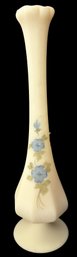 Artist Hand-painted Fenton Bud Vase - 11 1/2' Tall - Signed By Laura Long On Bottom
