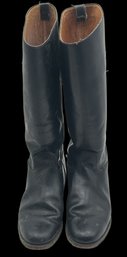 Quality Pair Ladies Riding Boot, Black Leather, USA Made, Size Unknown, With Spurs, As Pictured