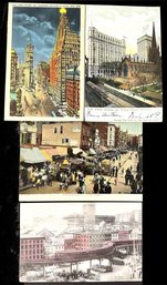 Four Vintage Postcards Of New York City - One Us Postally Used - 1906