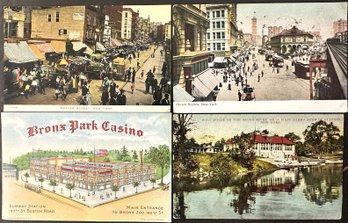 Four Antique New York City Postcards: Three Postally Used: 1907 - 1908 - 1908.