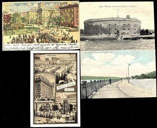 Four Vintage New York City Postcards - Three Postally Used: 1907 - 1910 - 1913