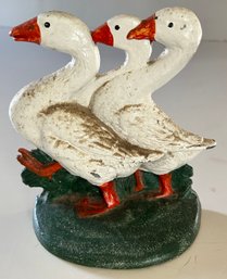 Metal Goose Themed Metal Door Stop, 7' X 3' X 8'H
