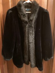 Vintage American Signature Faux Fur Coat Size Medium