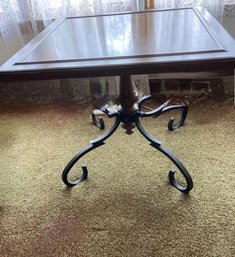 Mid Century Iron Scroll End Table