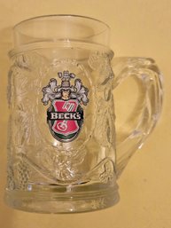 Glass Becks Beer Stein