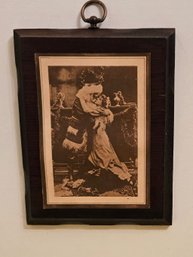 Vintage Mommy Kissing Santa Plaque