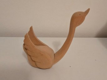 Wooden Swan Figure