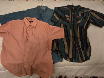 3 Mens Shirt Size L - Short Sleeved