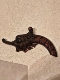 Pair Of Carved Sea Monsters Wall Hangings