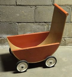 Vintage Doll Carriage Creative Plaything Maple Wood
