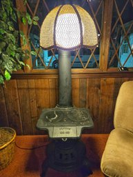 Cast Iron Stove Lamp Statement Piece- Very Heavy