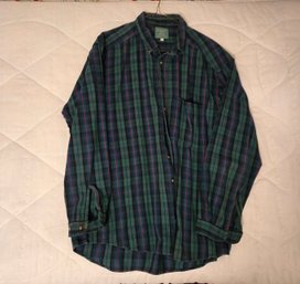 Mens Plaid Shirt- L