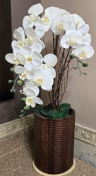 Vase With Faux Orchids