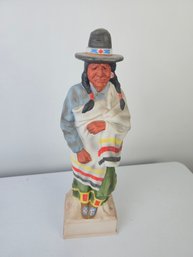 Vintage Lionstone Sculptured Porcelain Native American Figure 1969 14'