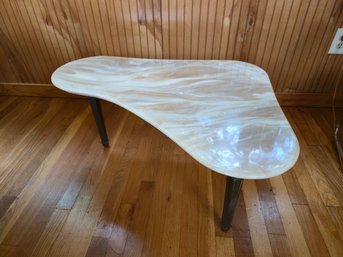 Vintage 1960s MCM Boomerang Biomorphic Coffee Table  Faux Marble  Marblecraft Style