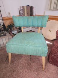Vintage 1950s/60s MCM Aqua Slipper Chair – Tapered Legs – Atomic Era