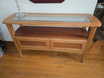 Riverside Furniture Glass Top Sofa Console Table W/ 2 Drawers – 48'