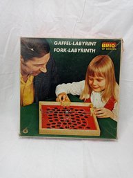 RARE 1970s BRIO Of Sweden Fork Labyrinth Maze Vintage Solid Wood Board Game Toy Unique Wooden Labyrinth