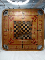 Vintage Card Table Sized 2 Sided Game Table With Multiple Games, See Pics