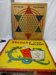 Vintage Milton Bradley, Chinese Star Checkers, Board And Box Only, 50's To 70's