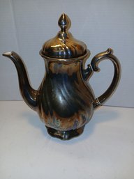 Vintage Ceramic And Silver Plated Coffee Or Hot Chocolate Pot, Will Clean Up Nicely, See Pics