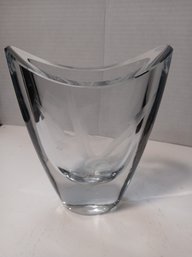Vintage Crystal Vase With Etched Seagull Design